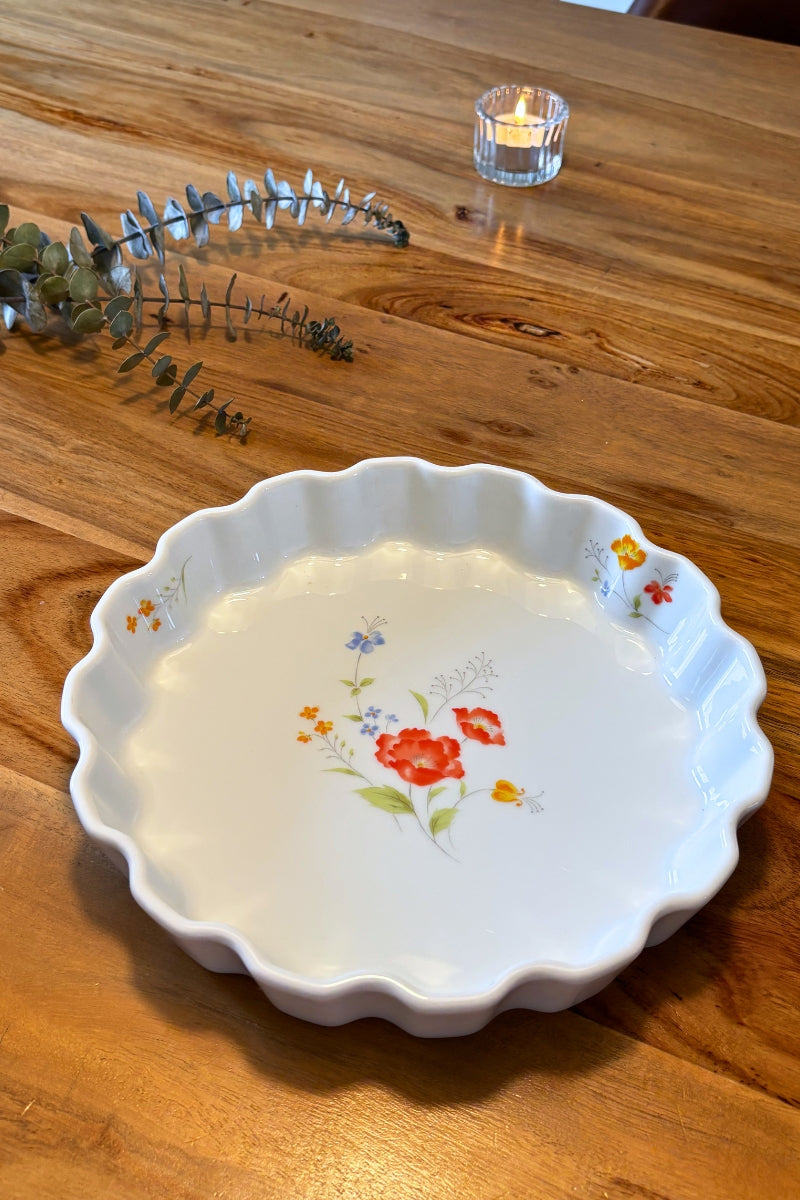 Assiette à tarte fleurie