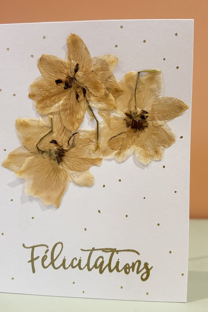 Carte de souhaits artisanale