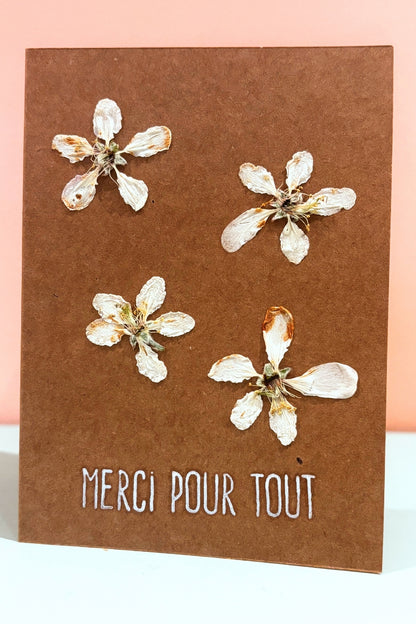 Carte de souhaits artisanale