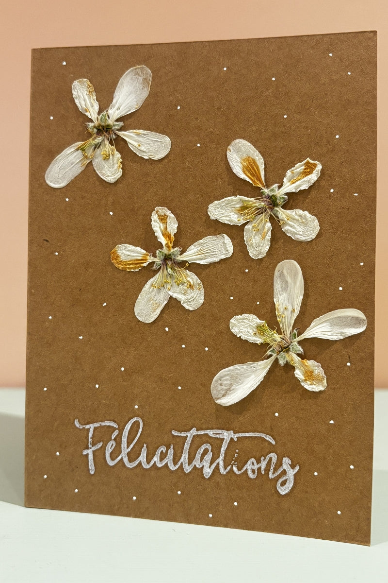 Carte de souhaits artisanale