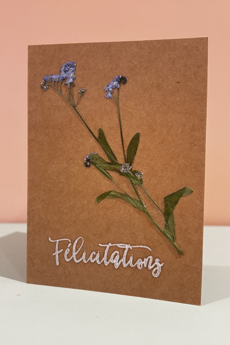 Carte de souhaits artisanale