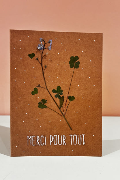 Carte de souhaits artisanale