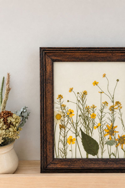 Cadre vintage | Fleurs pressées