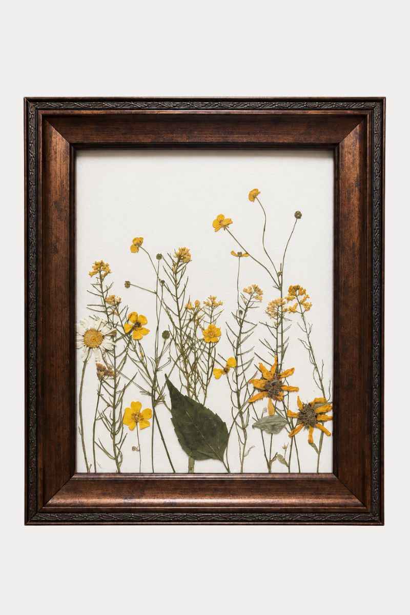 Cadre vintage | Fleurs pressées