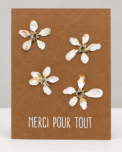 Carte de souhaits artisanale