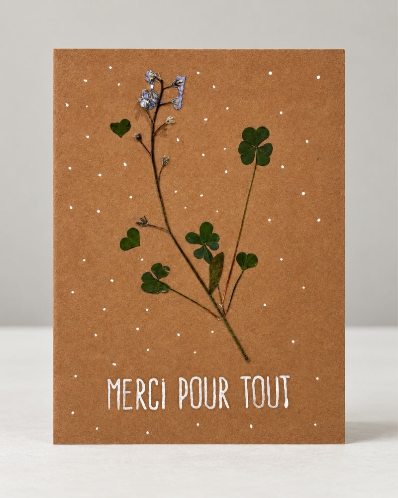 Carte de souhaits artisanale