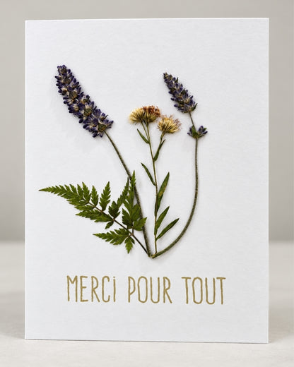 Carte de souhaits artisanale