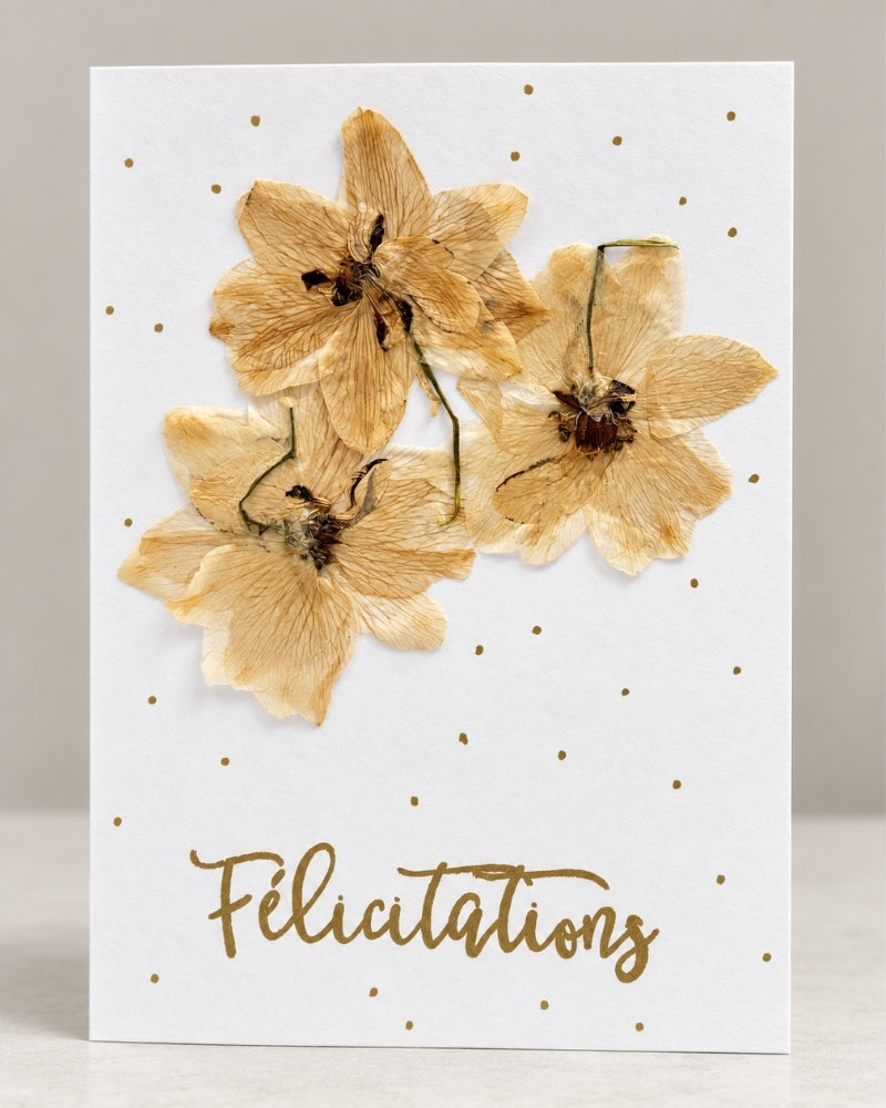 Carte de souhaits artisanale