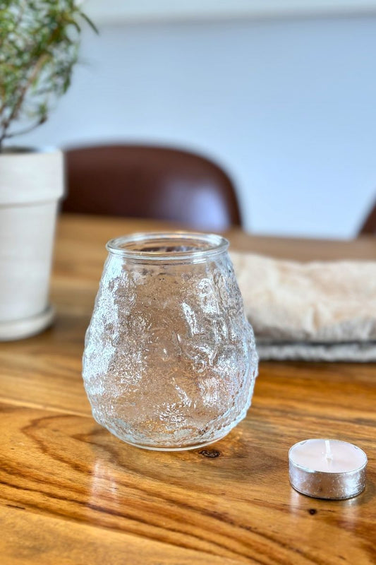 Pot en verre texturé